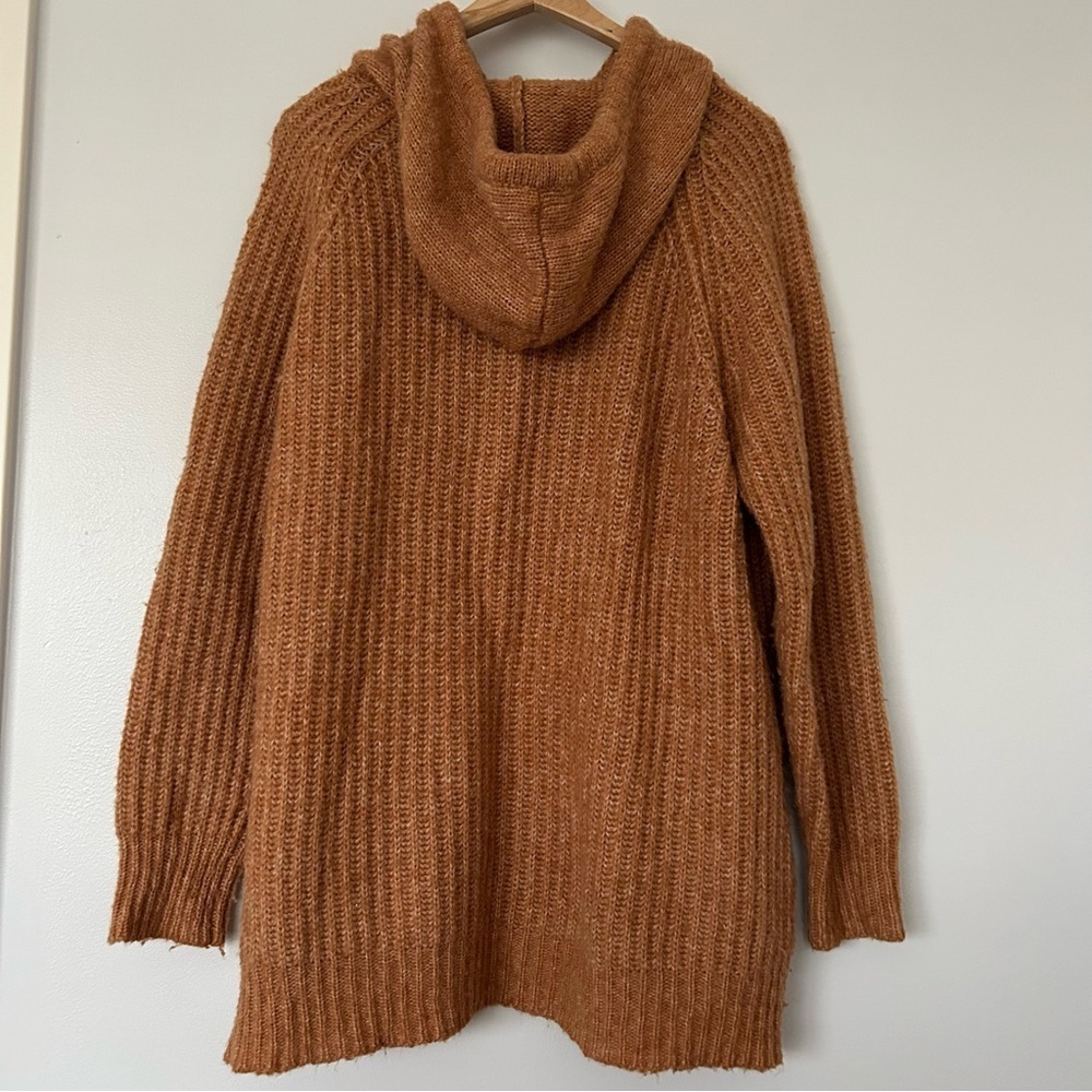 Aerie ribbed oversized hooded wool knit sweater L - Picture 3 of 7